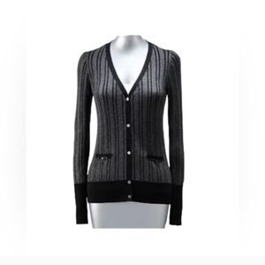Vera Wang Black and Gray Cardigan Sz L. NWT $68
